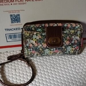 UNIONBAY Floral Wristlet Clutch - Multicolor and Brown